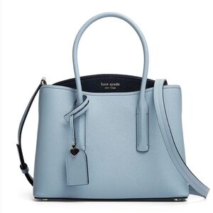 Kate Spade Light Blue Leather Satchel with Heart Tag